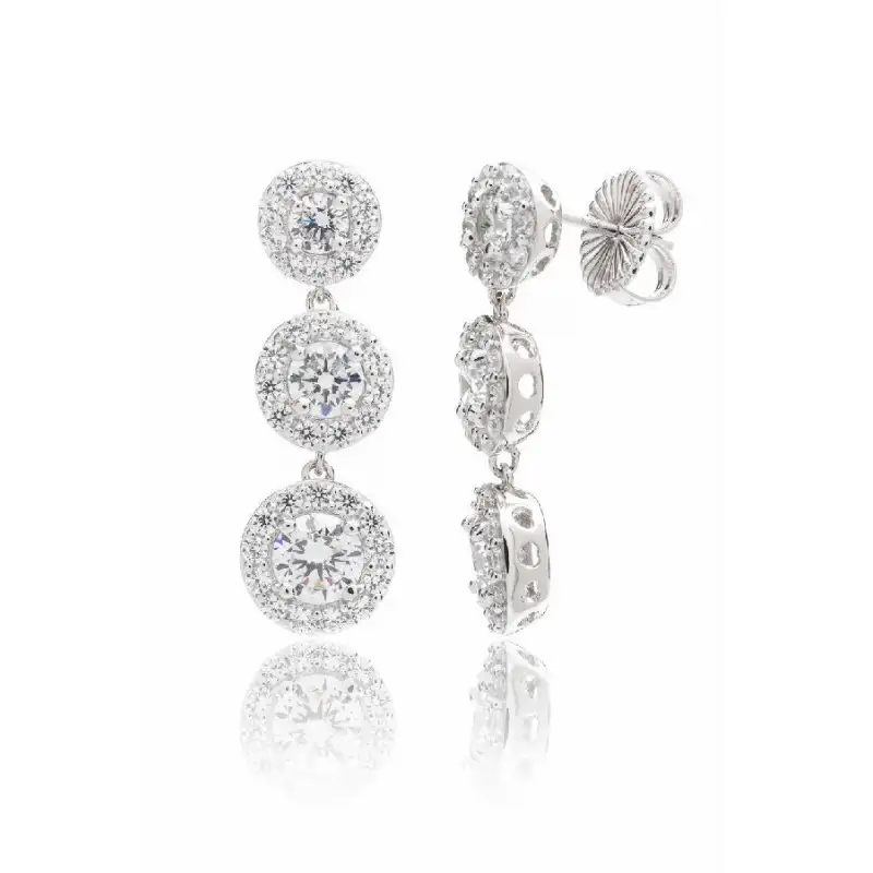 Pendientes para Novias en Plata Con Cirtonita