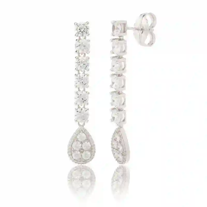 Pendientes para Novias en Plata Con Cirtonita