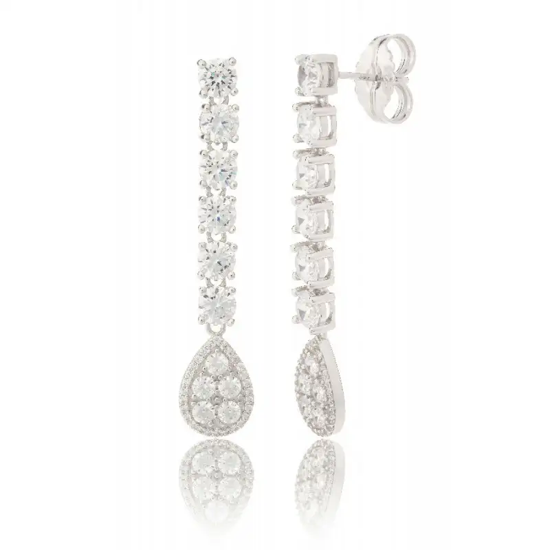 Pendientes para Novias en Plata Con Cirtonita