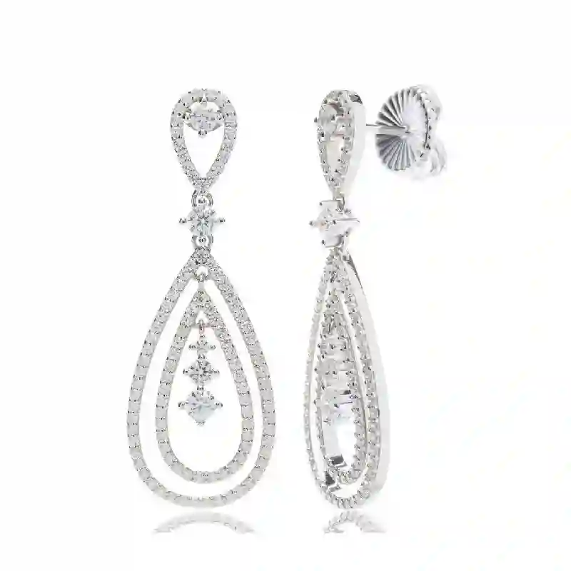 Pendientes para novias en plata con circonita