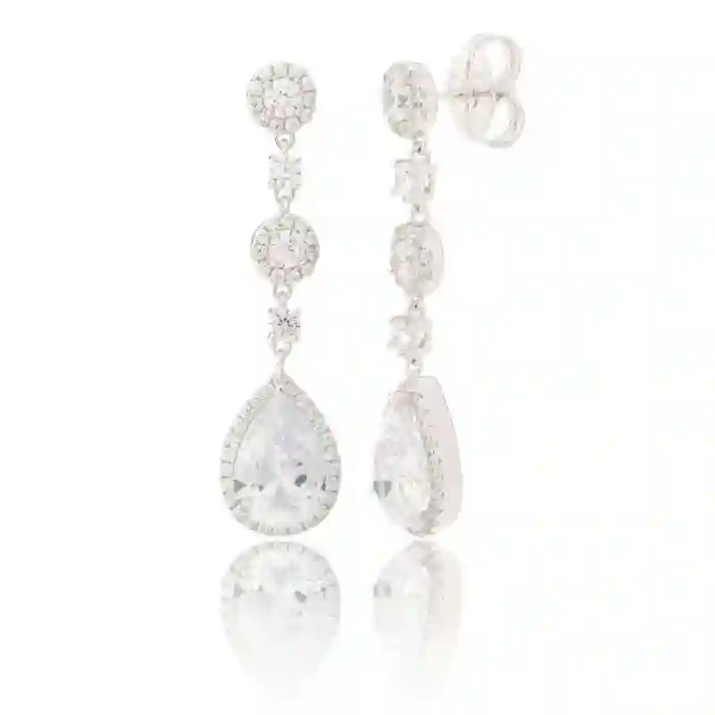 Pendientes para Novias en Plata Con Cirtonita