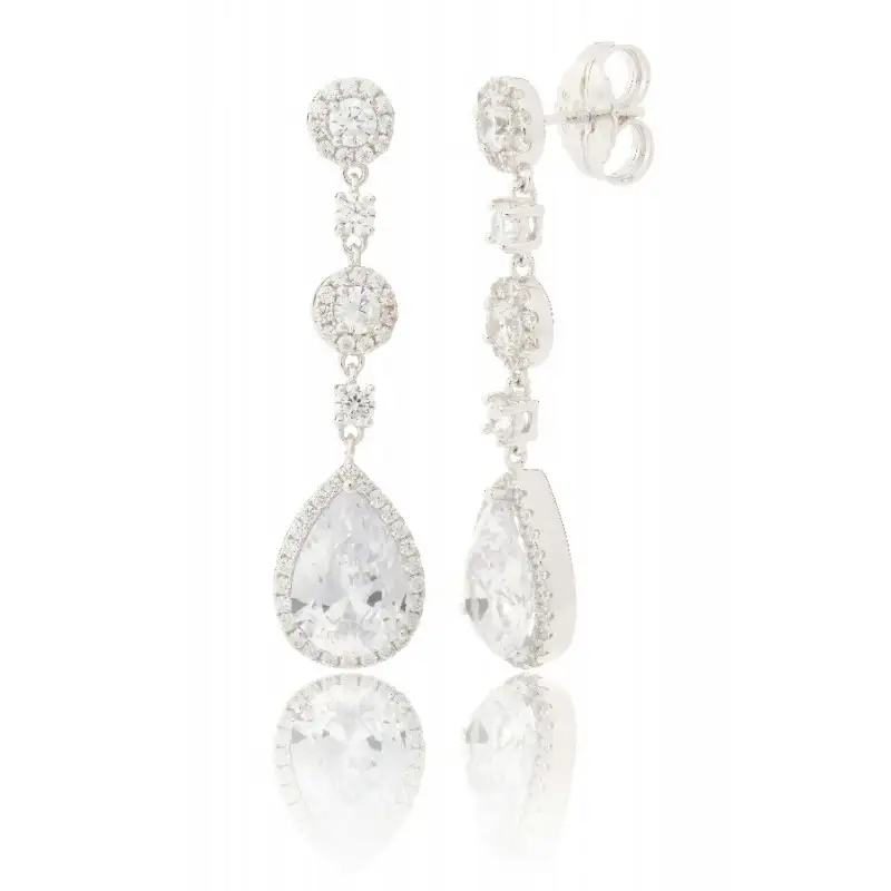 Pendientes para Novias en Plata Con Cirtonita
