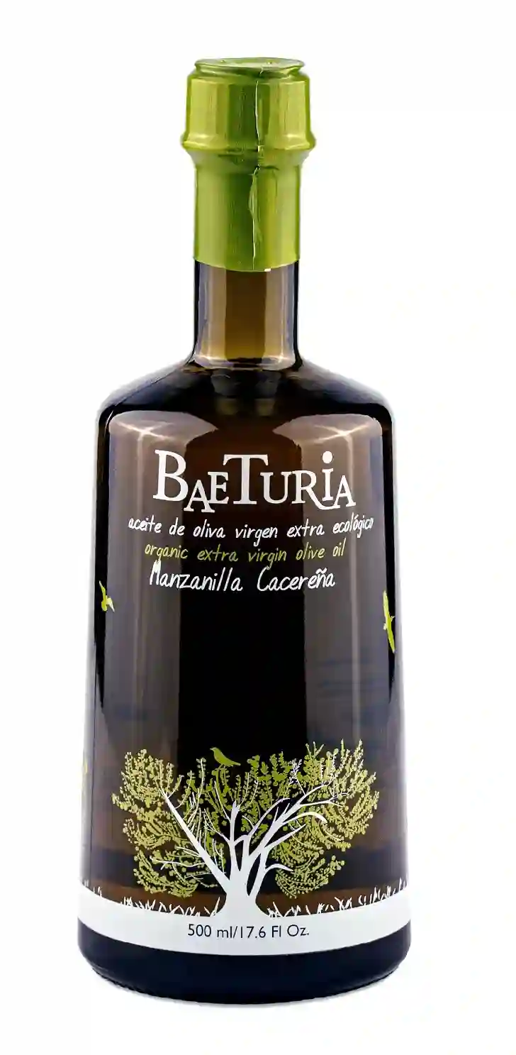 Baeturia Manzanilla Cacereña Con Fecha preferente de consumo 12/25 - Botella de Vidrio 500 ml.