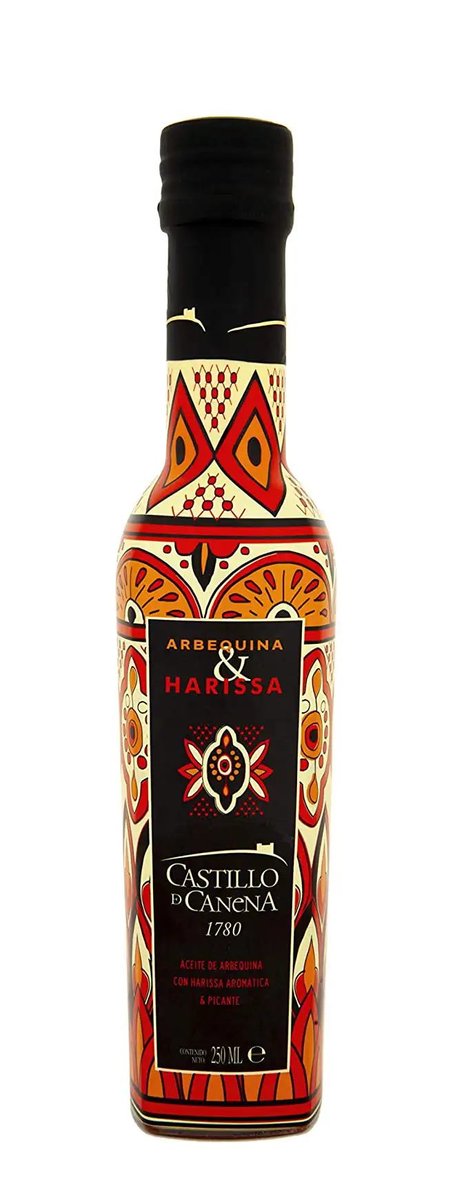 6x Castillo de Canena Arbequina con Harissa - Botella de vidrio 250 ml.