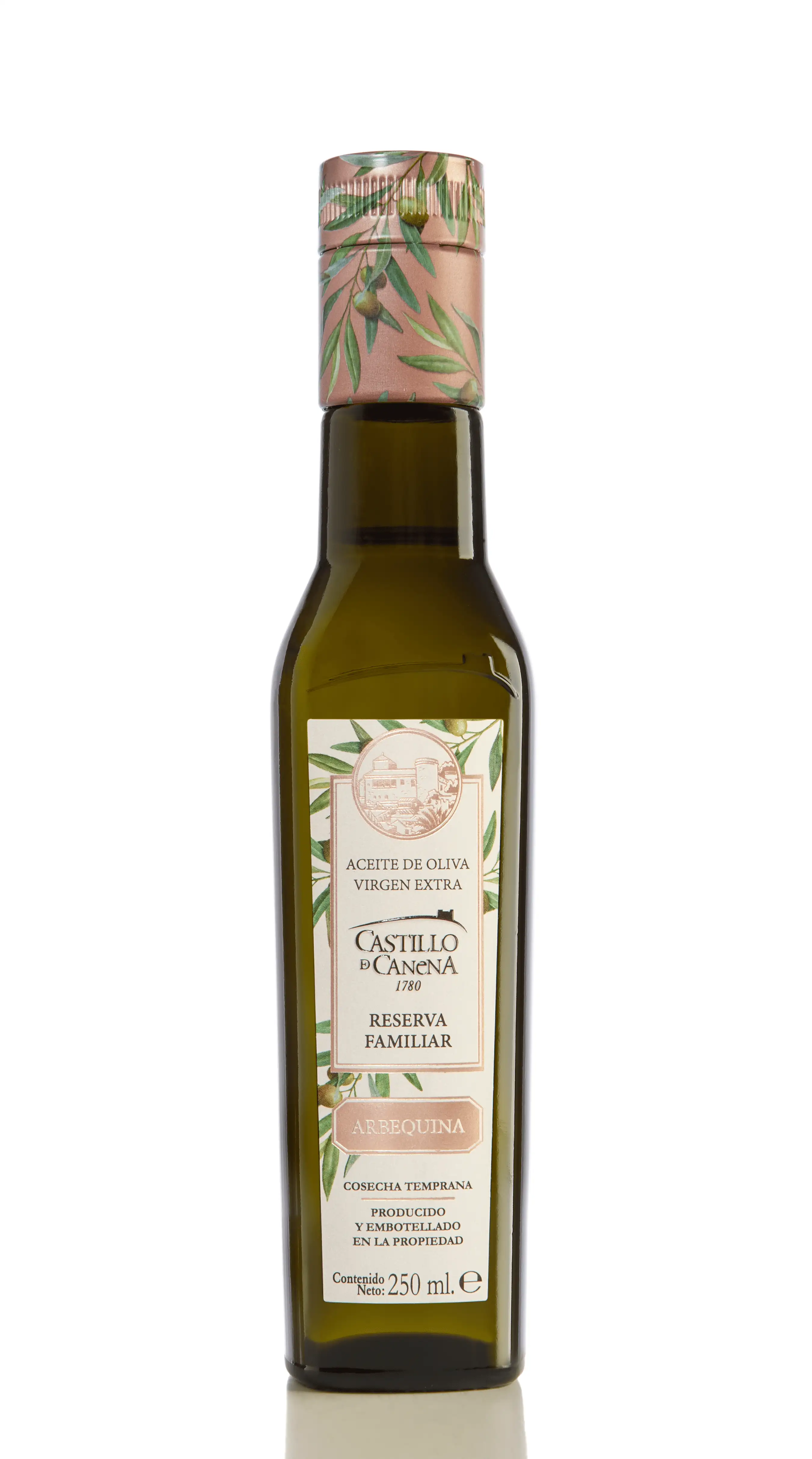 12x Castillo de Canena Reserva Familiar Arbequina - Botella de Vidrio 250 ml.