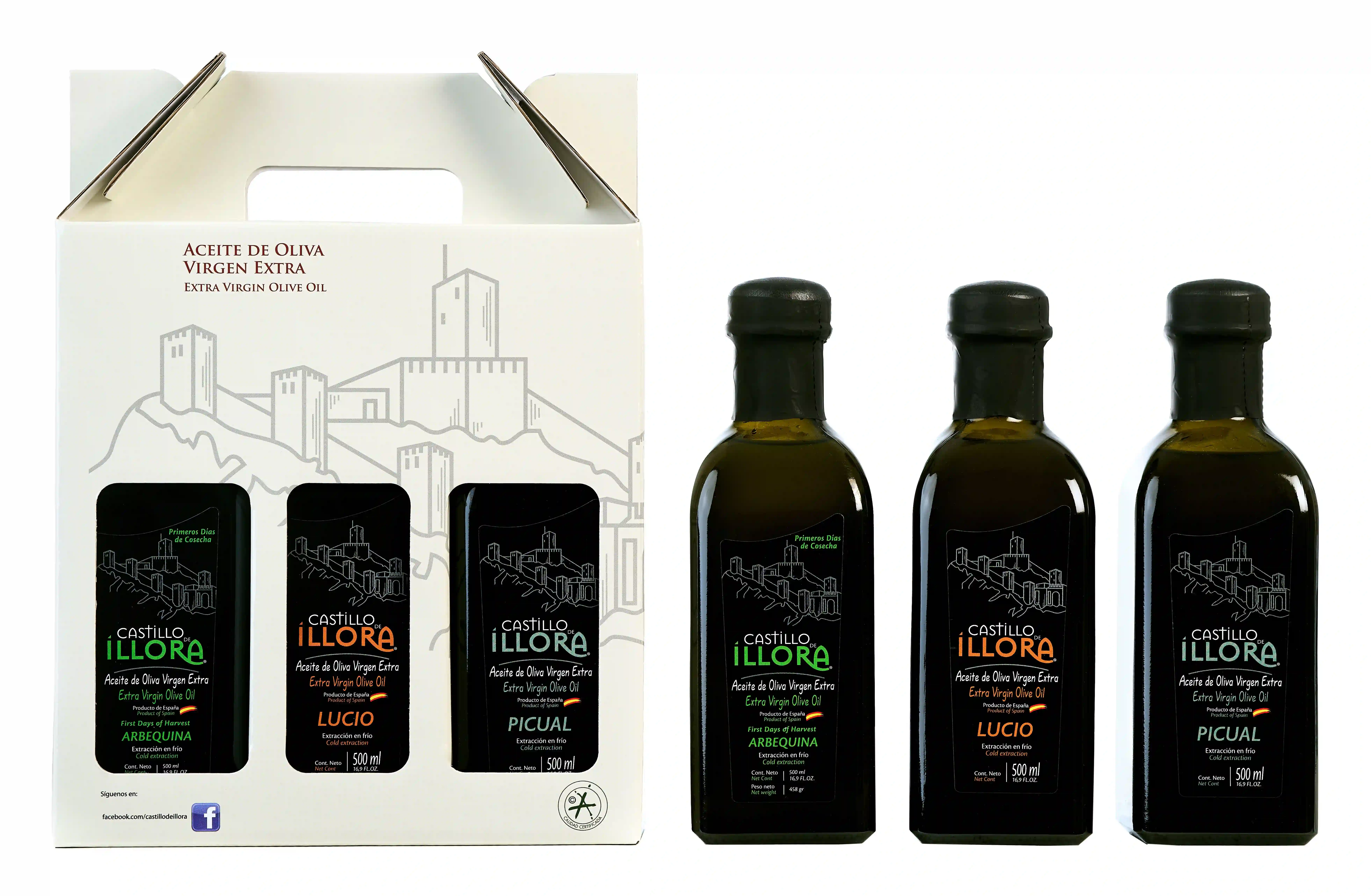 5x Castillo de Íllora - Estuche 3 Frascas 500 ml.