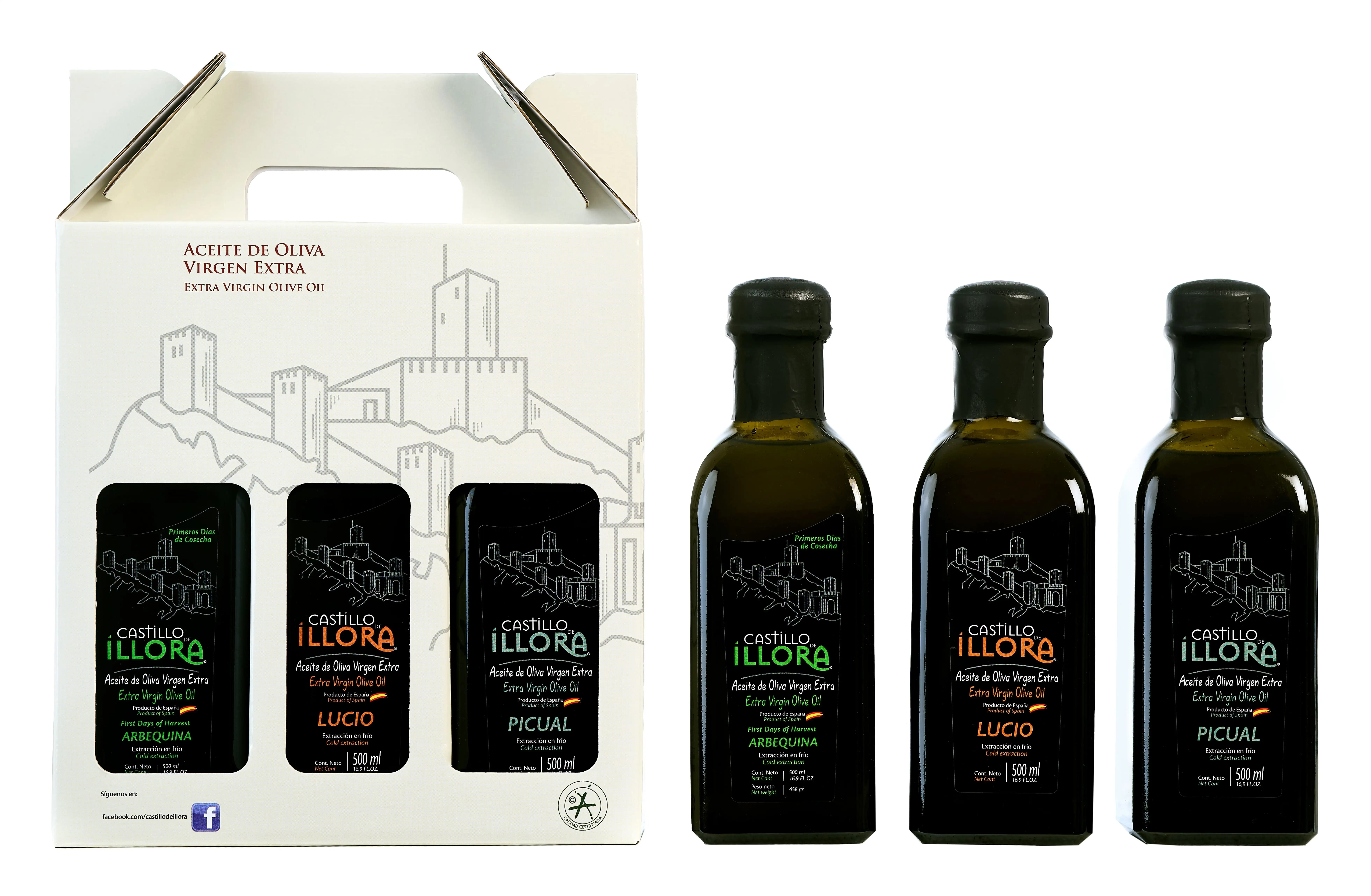 5x Castillo de Íllora - Estuche 3 Frascas 500 ml.