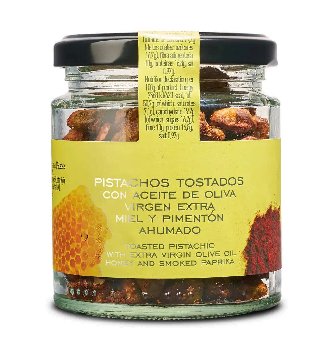 La chinata pistachos tostados con aove, miel y pimentón ahumado - tarro 110 gr