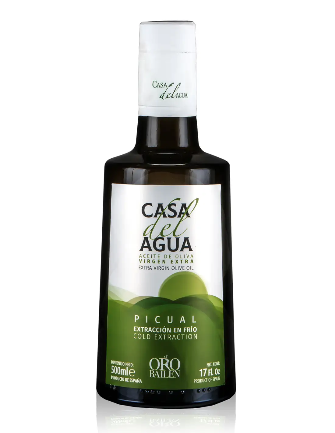 Oro Bailén Casa del Agua Picual - Botella de vidrio 500 ml.