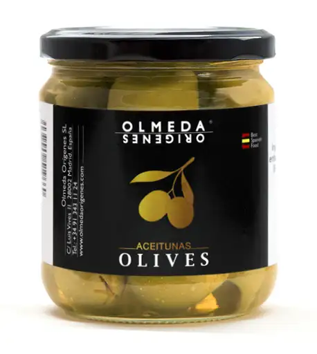 Olmeda oríngenes Aceitunas Gordal Sin Hueso - Tarro 370 Gr.