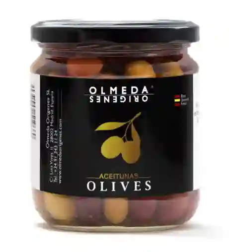 Olmeda Orígenes Mix Aceitunas Manzanilla, Arbequina y Cuquillo - Tarro 370 gr.