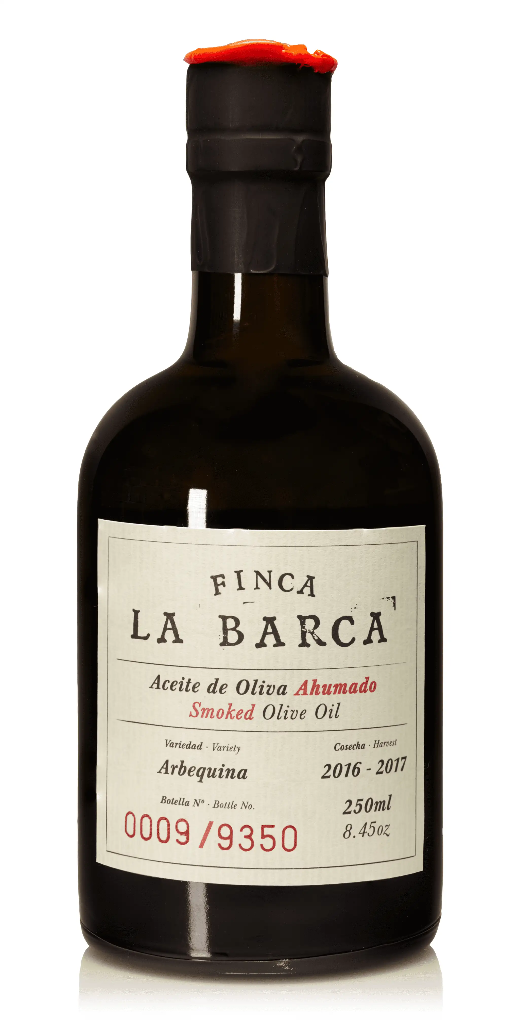 Finca La Barca Aceite de Oliva Ahumado con Fecha Preferente de Consumo 12/25 - Botella de vidrio 250 ml.