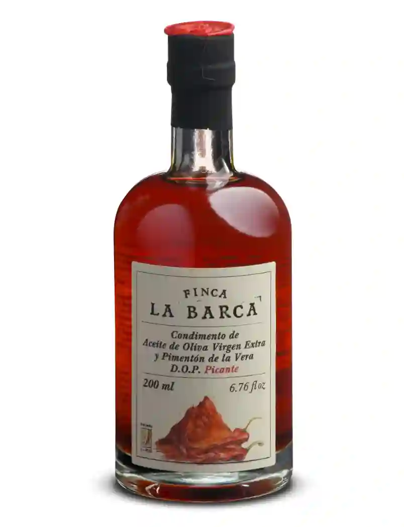 Finca La Barca Condimento de Aove y Pimentón de la Vera Picante D.O.P. - Botella de Vidrio 200 ml.