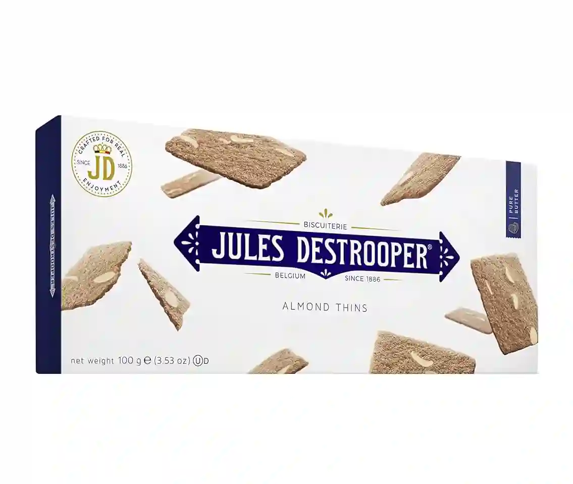 12x Jules Destrooper Almond Thins Galletas de Almendras - Caja 100 GR