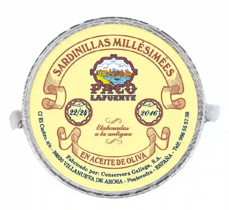Paco Lafuente Sardinillas Millésimées en Aceite de Oliva 22/24 piezas - Lata 120 GR