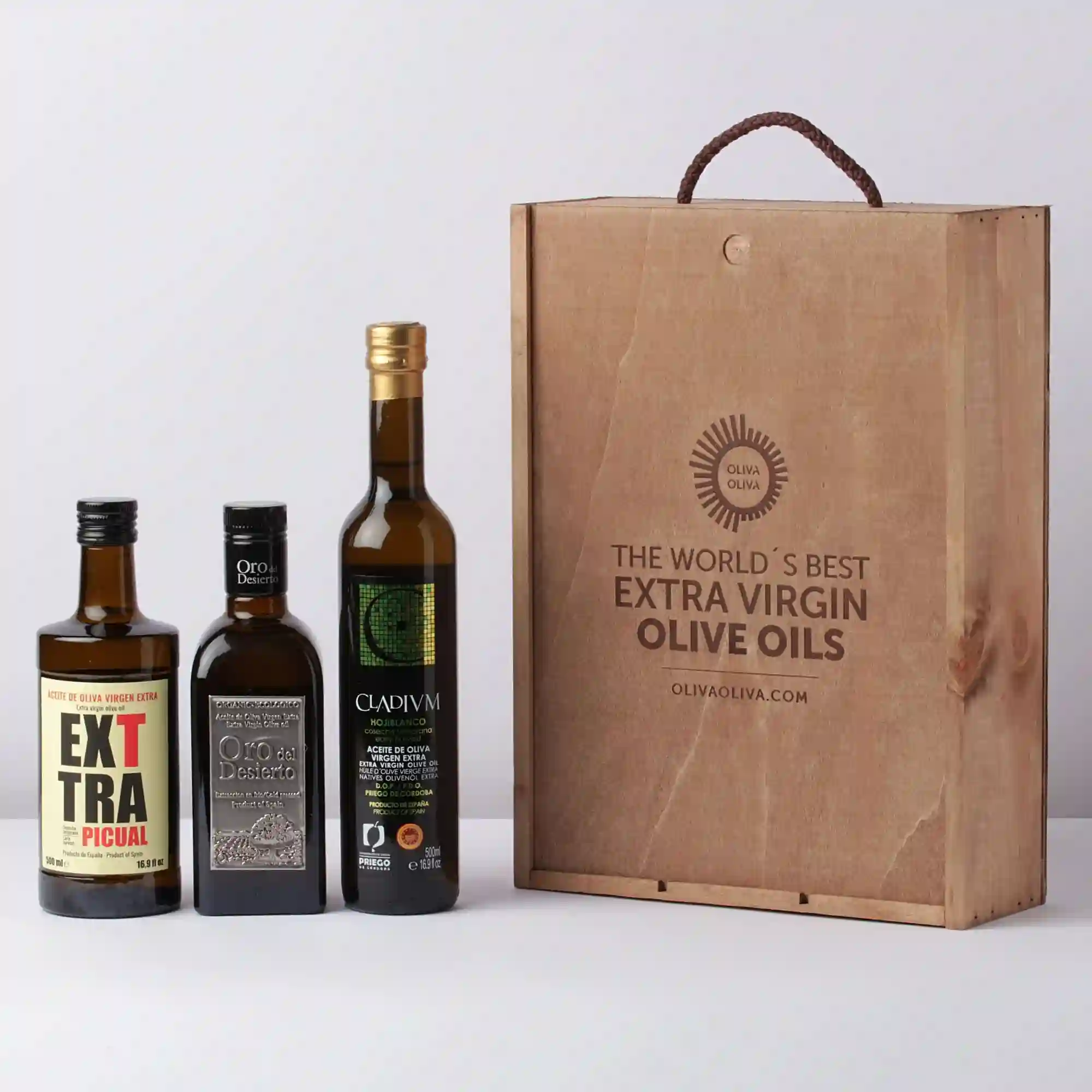 Mejores Aceites del Mundo Olive Japón 2021 - Caja de Madera 3x500 ml.