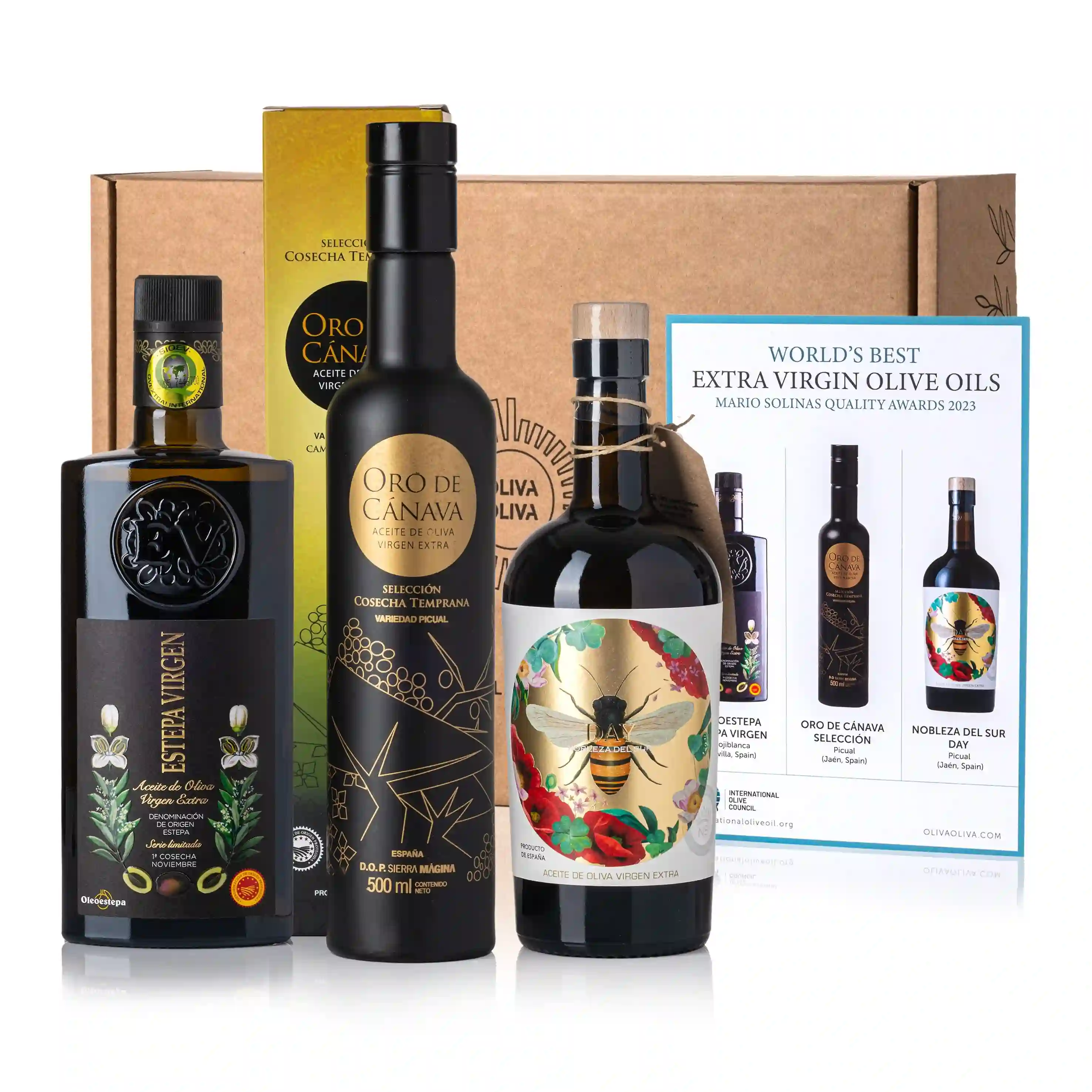 Mejores Aceites del Mundo Mario Solinas 2023 - Caja regalo 3x500 ml.