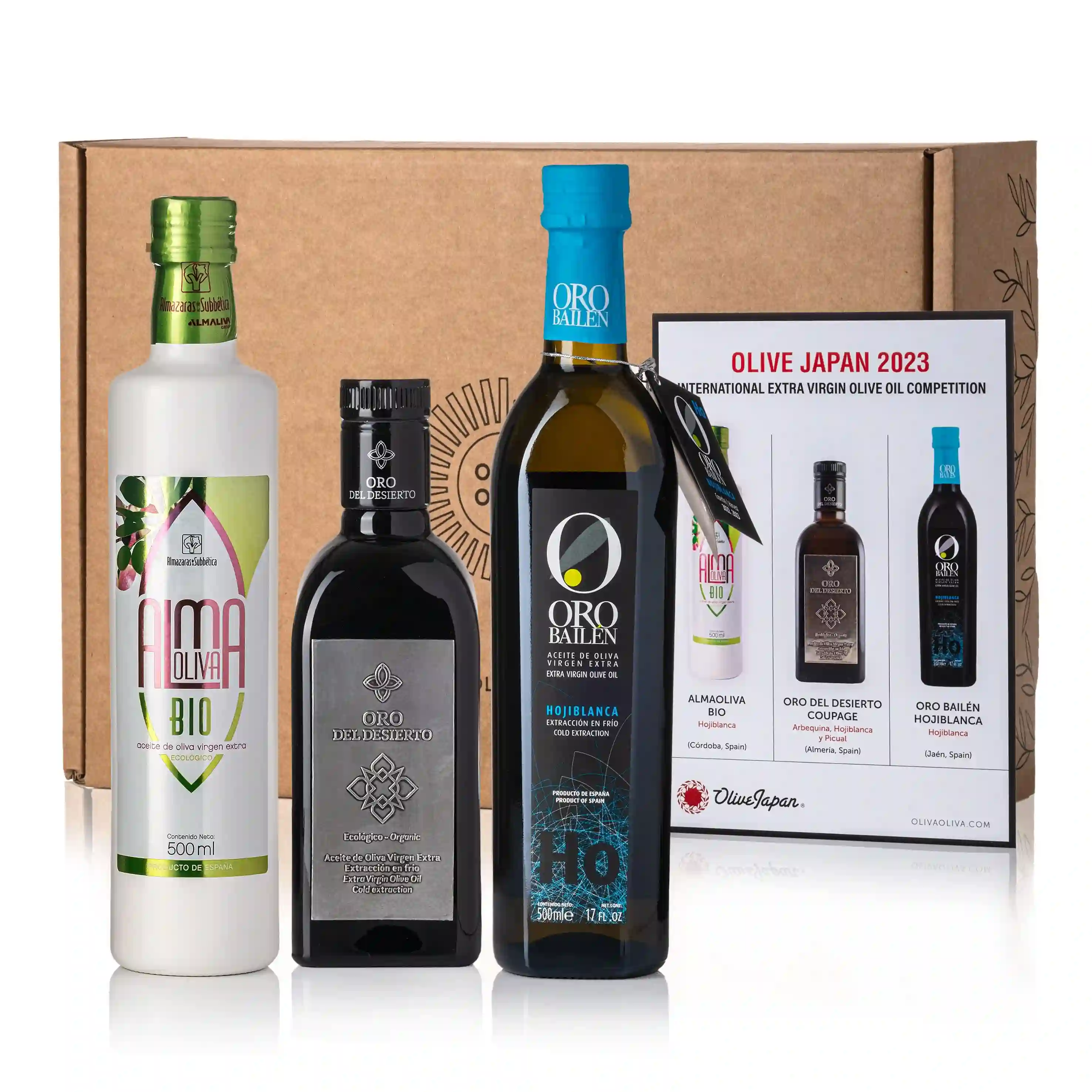 Mejores Aceites del Mundo Olive Japón 2023 - Caja Regalo 3x500 ml
