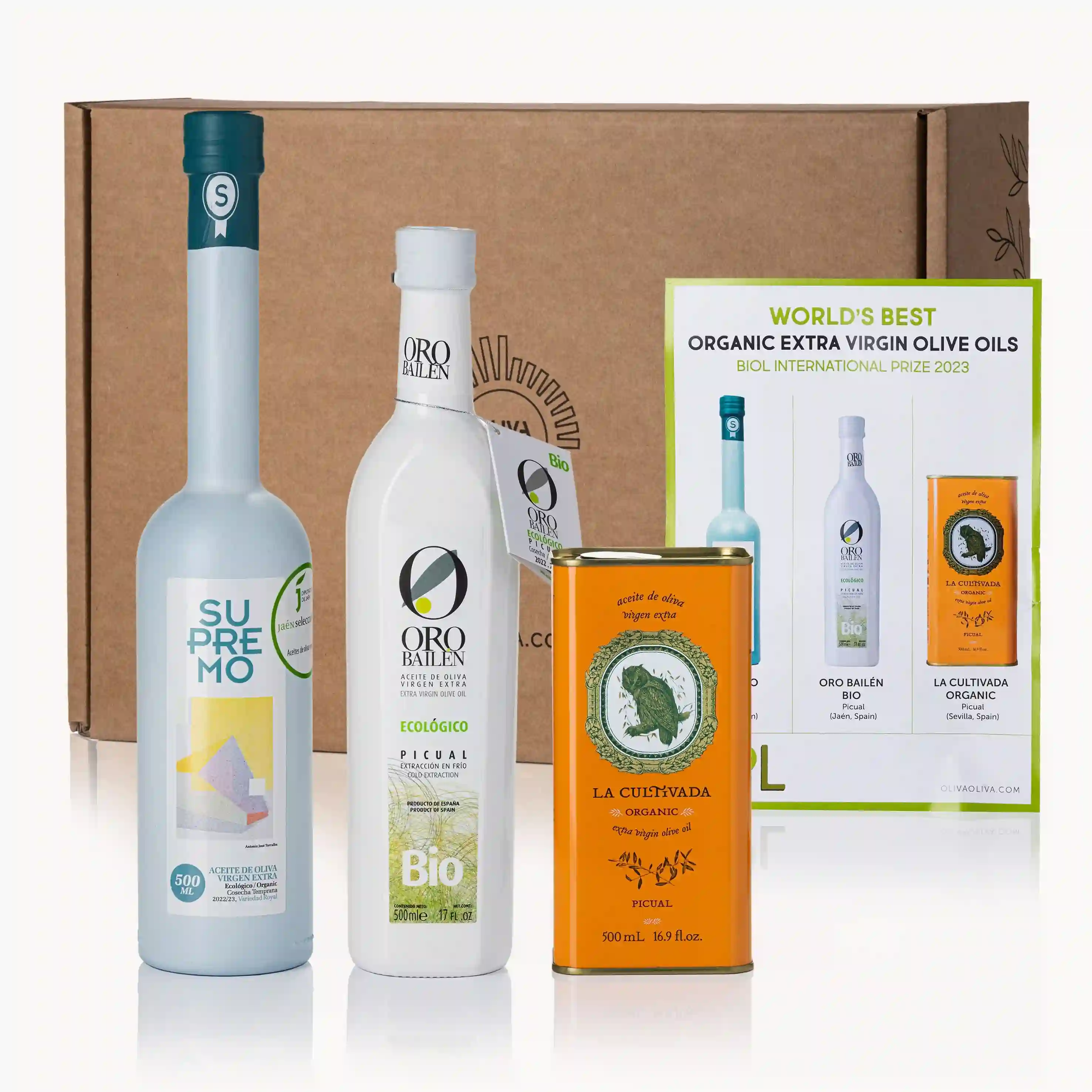 Mejores Aceites Ecológicos del Mundo Biol 2023 - Caja Regalo 3x500 ml.
