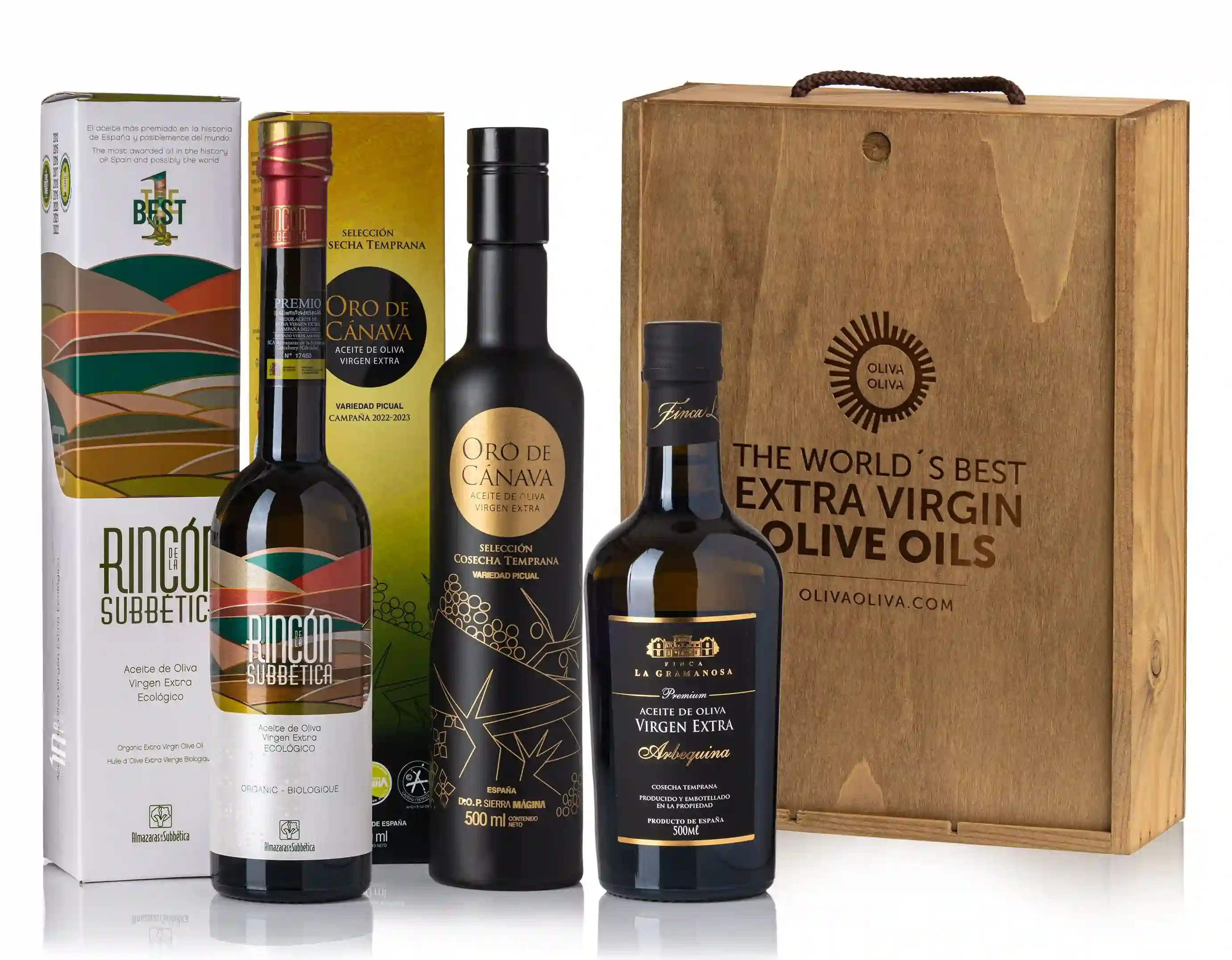 Mejores Aceites de España 2023 - Caja Madera 3x500 ml.