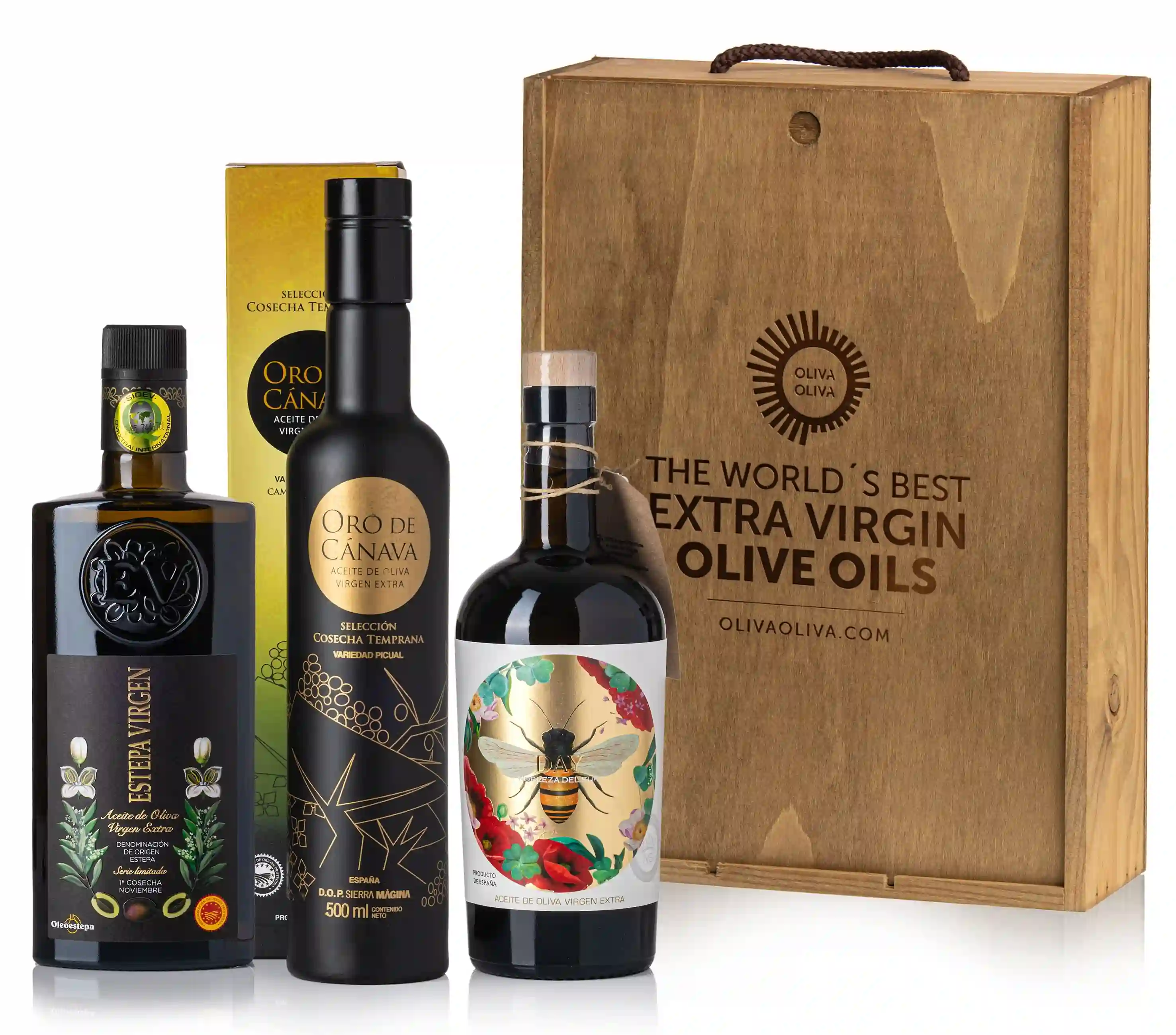 Mejores Aceites del Mundo Mario Solinas 2023 - Caja Madera 3x500 ml