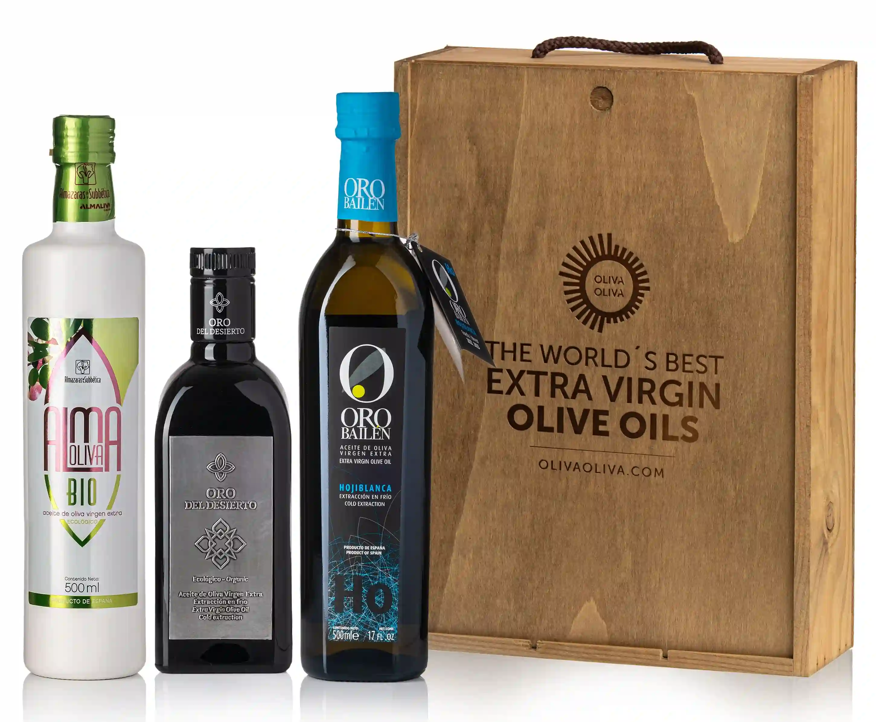 Mejores Aceites del Mundo Olive Japón 2023 - Caja Madera 3x500 ml