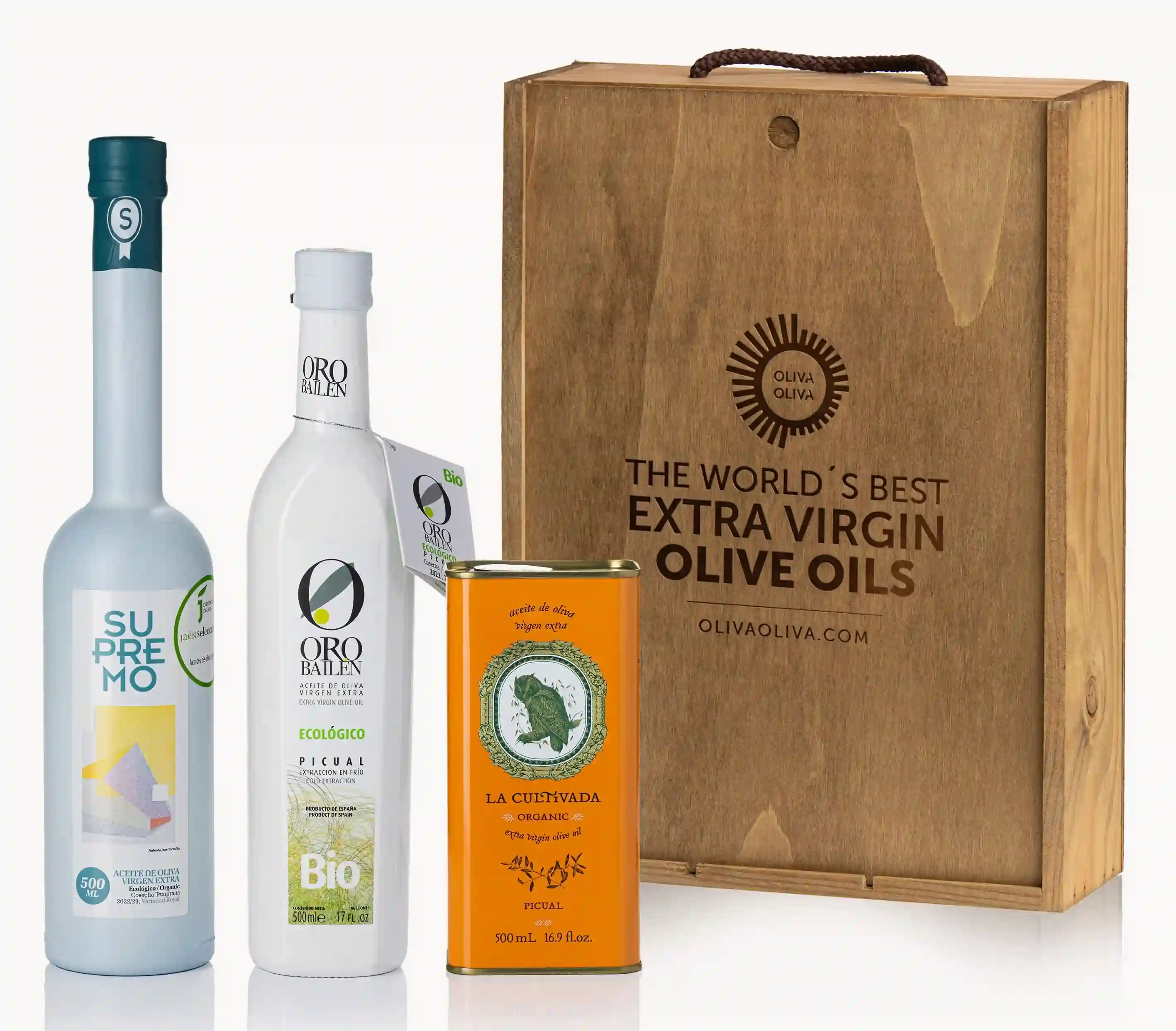 Mejores Aceites Ecológicos del Mundo Biol 2023 - Caja Madera 3x500 ml.