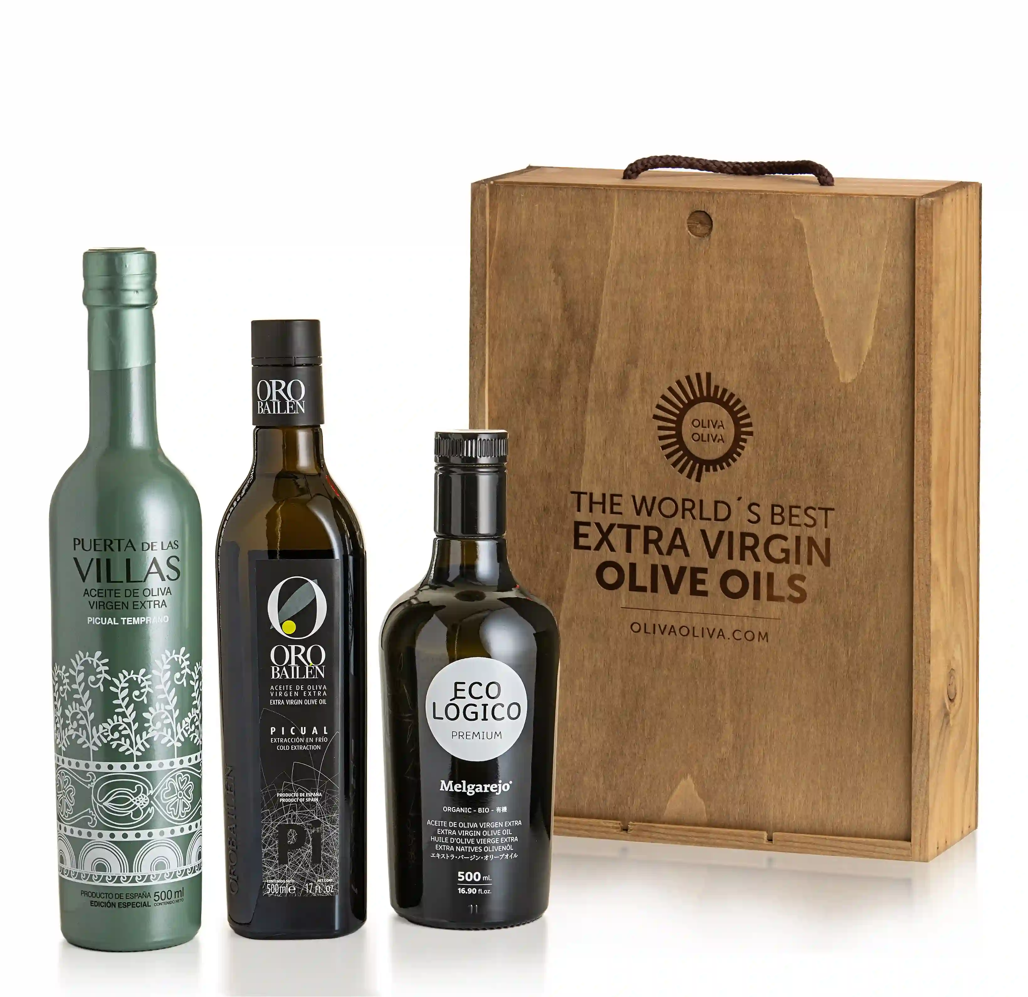 Mejores Aceites Jaén Selección 2024 - Caja de Madera 3x500 ml.