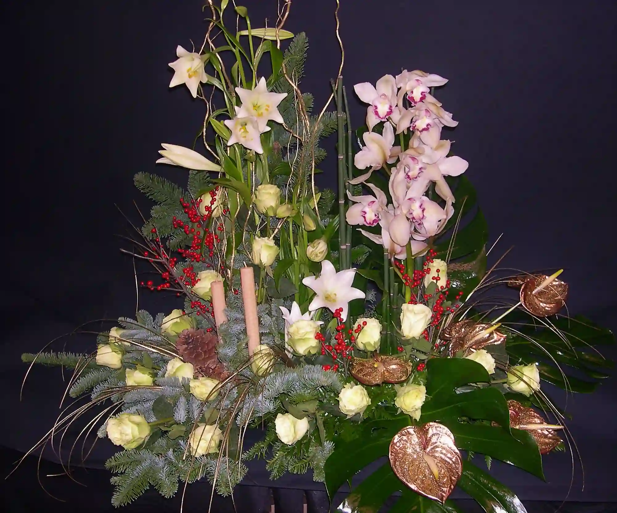 Centro de Navidad Con Cymbidium