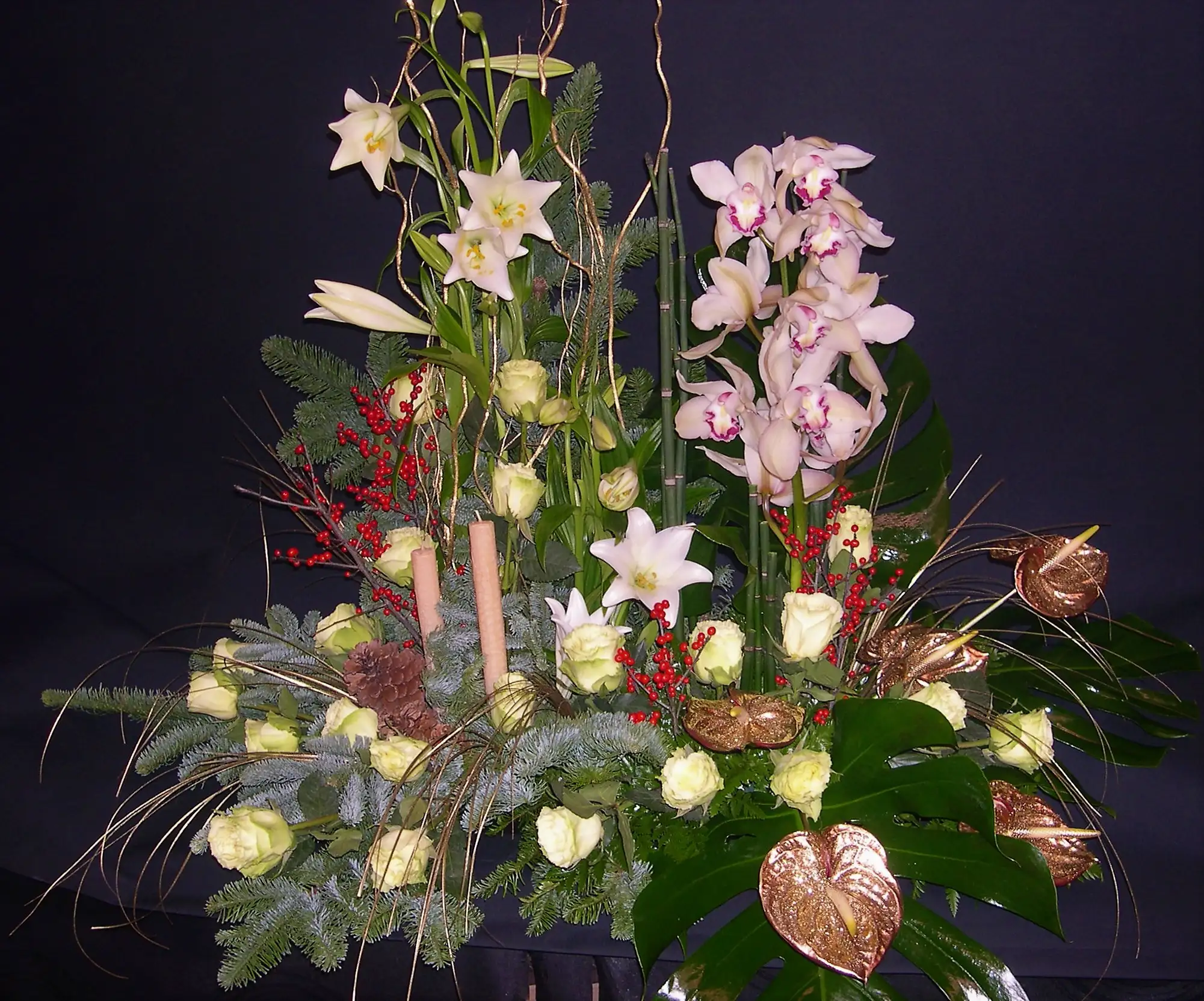 Centro de Navidad Con Cymbidium