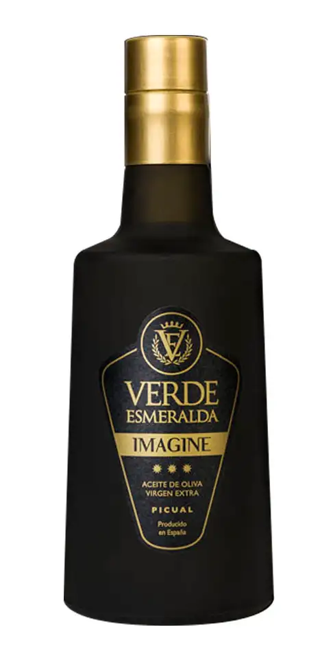 6x Verde Esmeralda Imagine Picual - Botella de vidrio 500 ml.