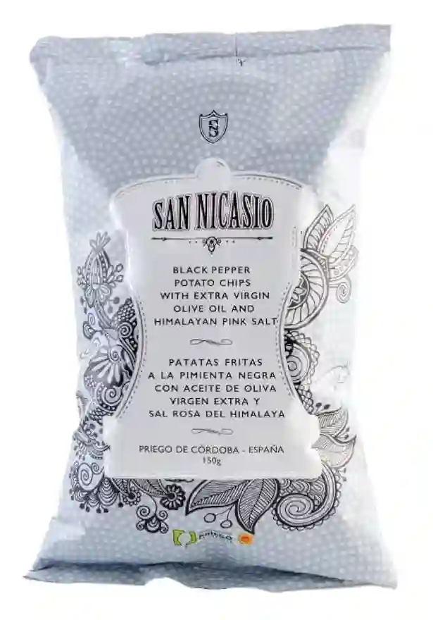 San Nicasio Patatas Fritas Pimienta Negra - Bolsa 150 Gr.