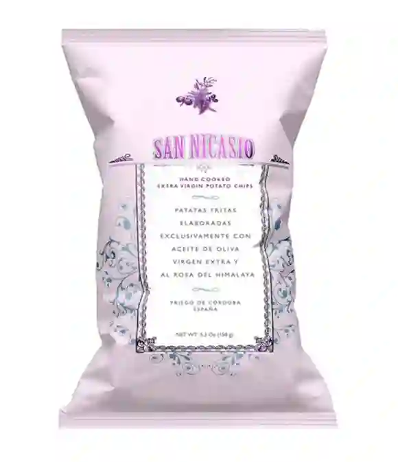 San Nicasio Patatas Fritas Con Sal Rosa del Himalaya - Bolsa 150 Gr.