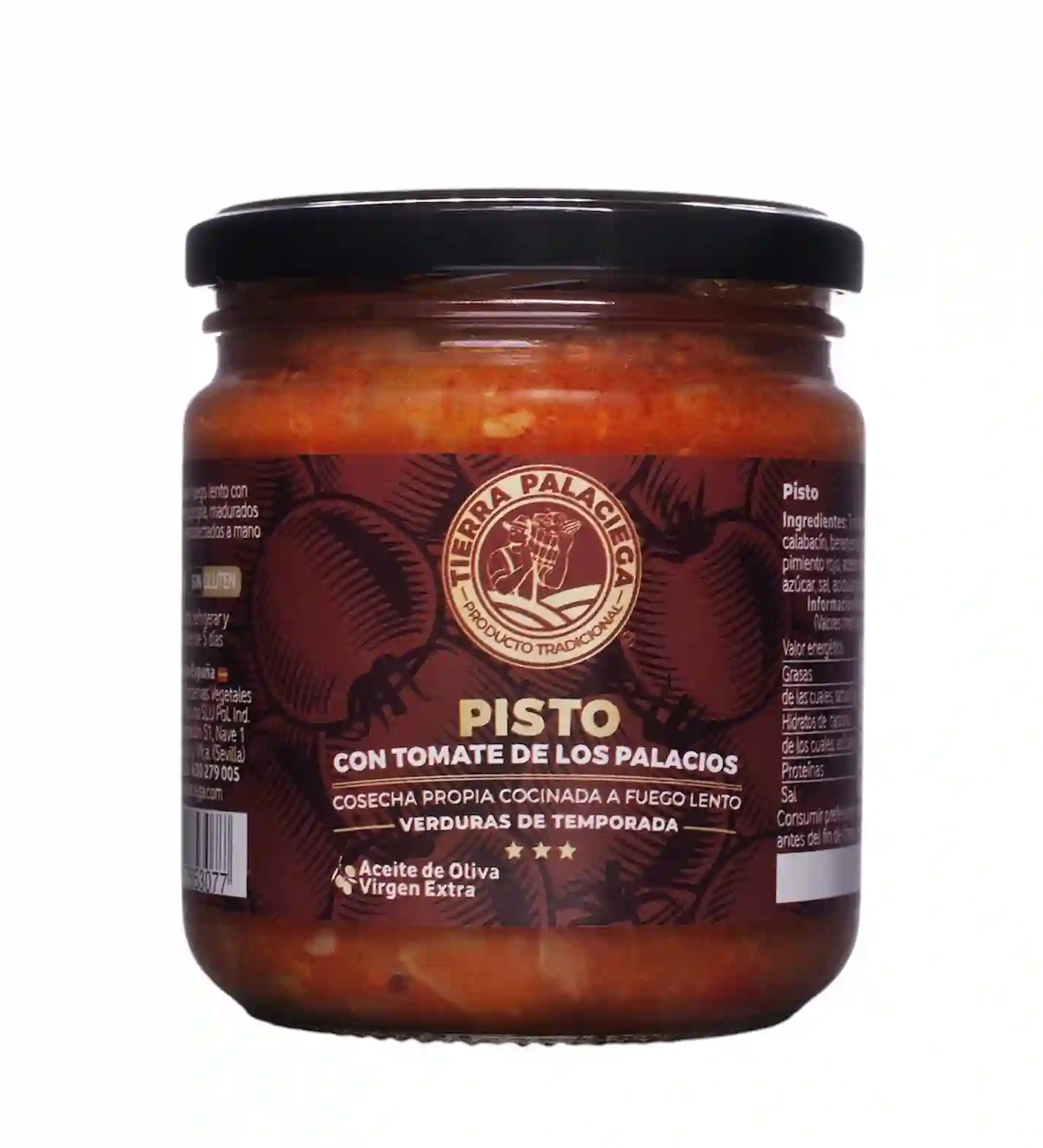 Tierra Palaciega Pisto Casero Con Tomate y Aceite de Oliva Virgen Extra - Tarro 340 Gr.