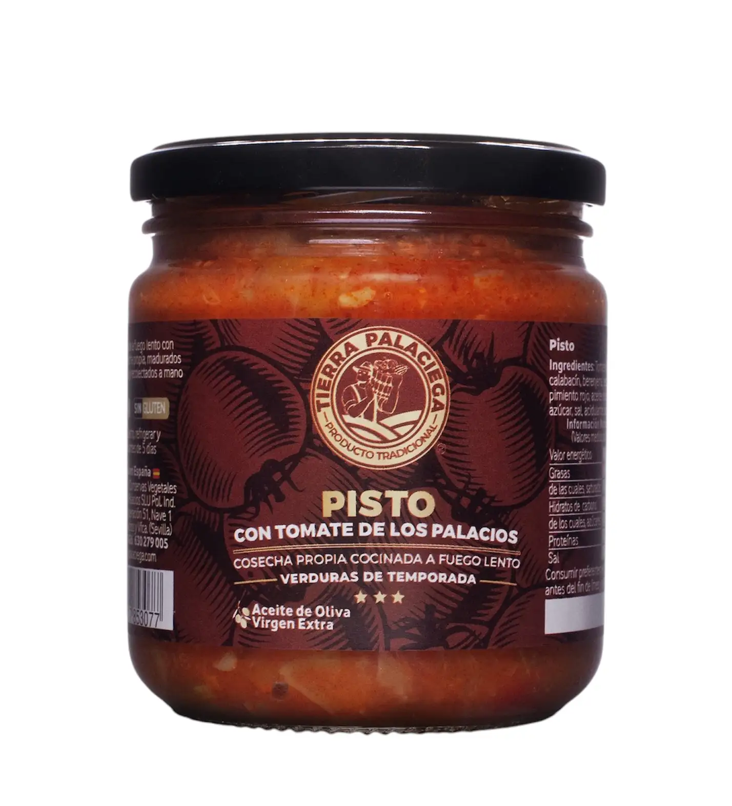 Tierra Palaciega Pisto Casero Con Tomate y Aceite de Oliva Virgen Extra - Tarro 340 Gr.