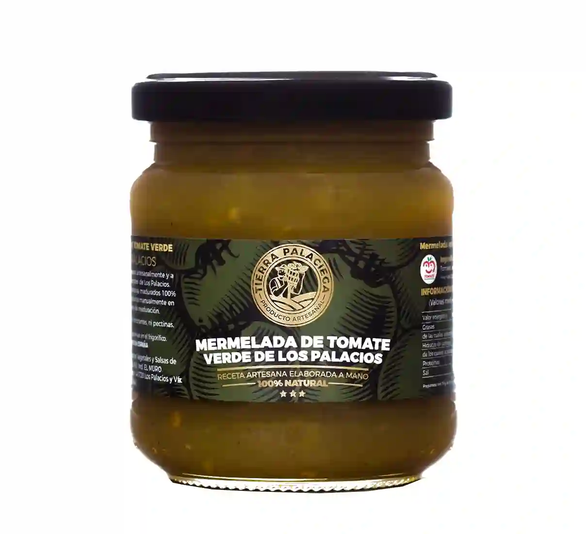 12x Tierra Palaciega Mermelada Extra de Tomate Verde - Tarro 220 gr.