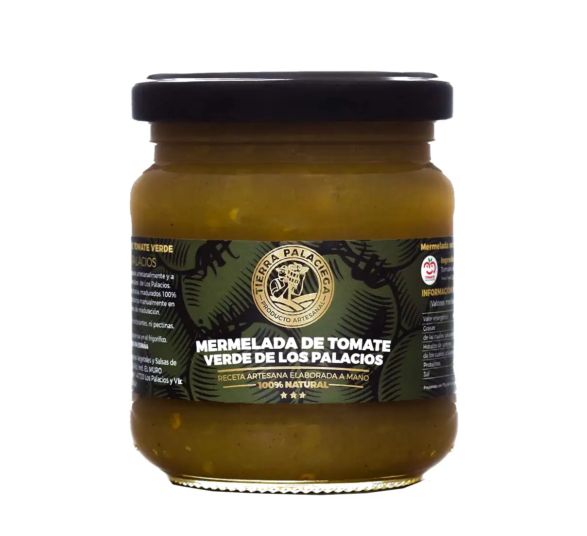12x Tierra Palaciega Mermelada Extra de Tomate Verde - Tarro 220 gr.