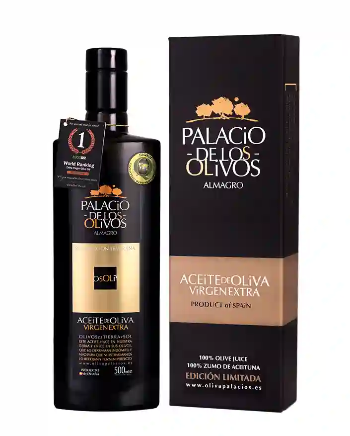 6x Palacio de Los Olivos Picual - Estuche + Botella de Vidrio 500 ml.