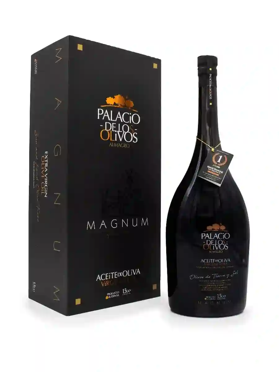 3x Palacio de los Olivos Magnum Picual - Estuche + Botella de vidrio 1,5L