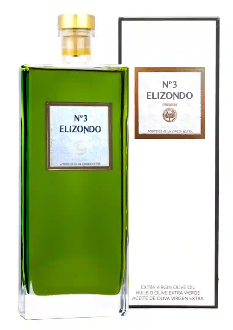 6x Elizondo Picual Premium Nº3 - Botella de Vidrio 500 ml. con estuche