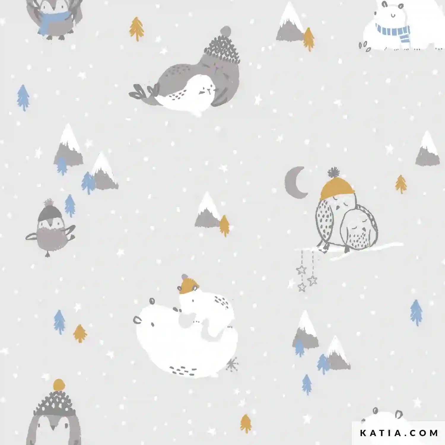 Tela de Punto Jersey AW Arctic Hugs