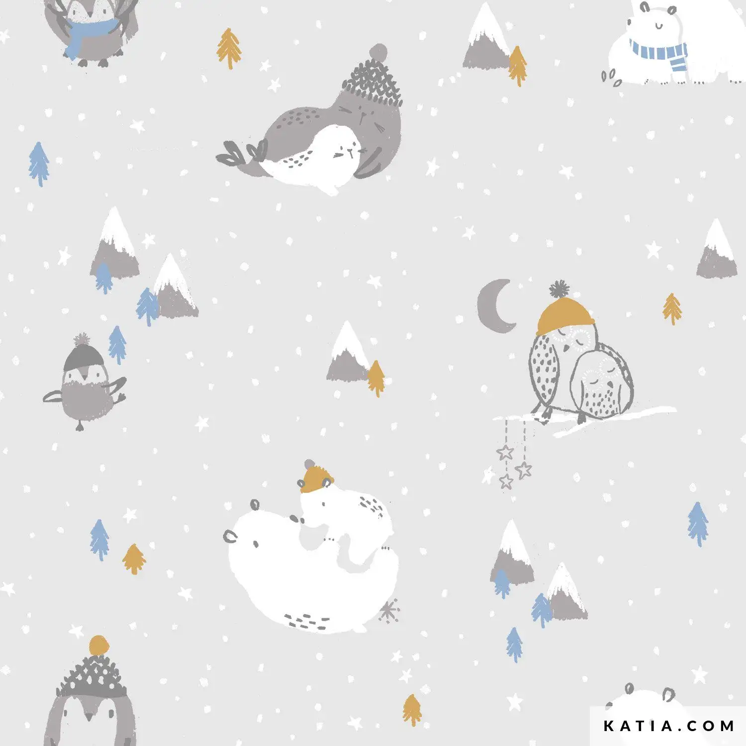 Tela de Punto Jersey AW Arctic Hugs