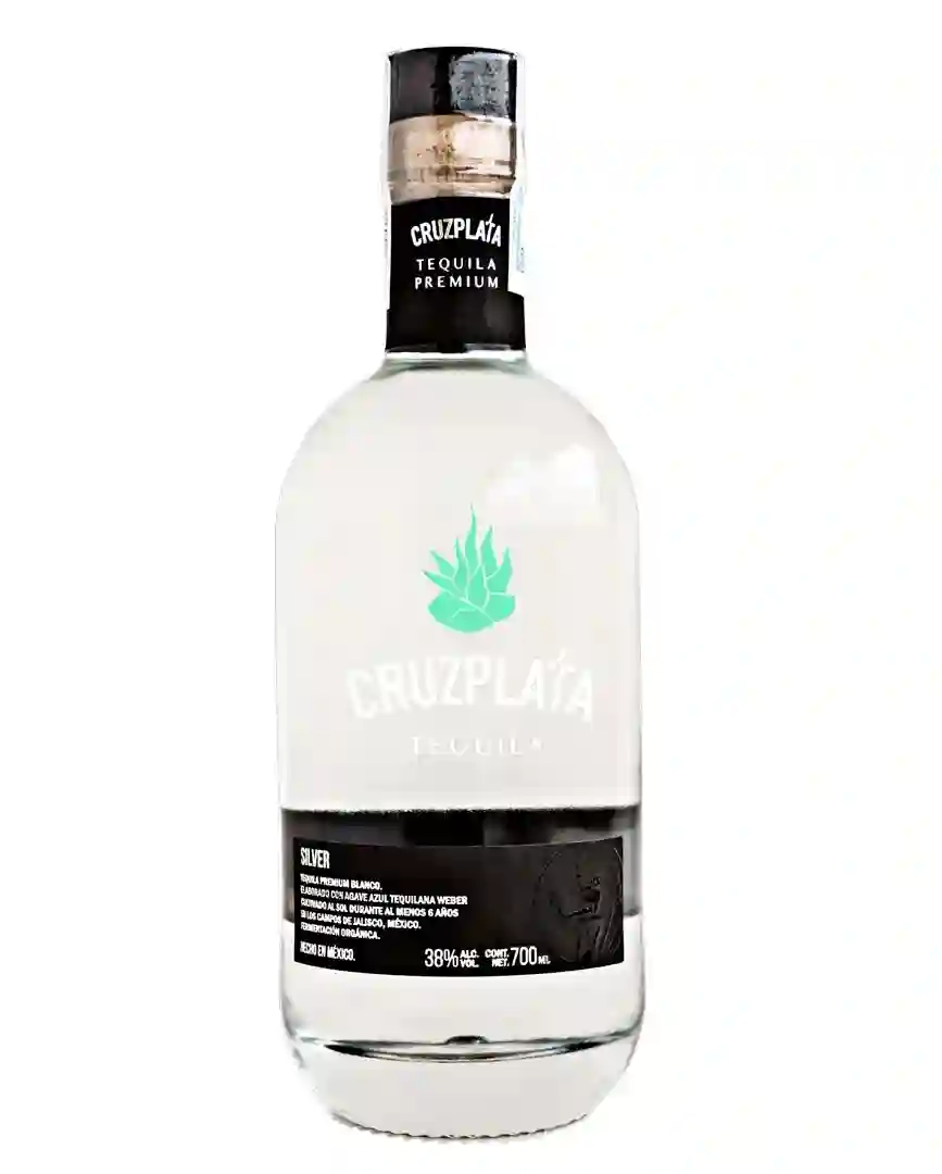 6x Cruzplata tequila silver - Botella de vidrio 700 ml