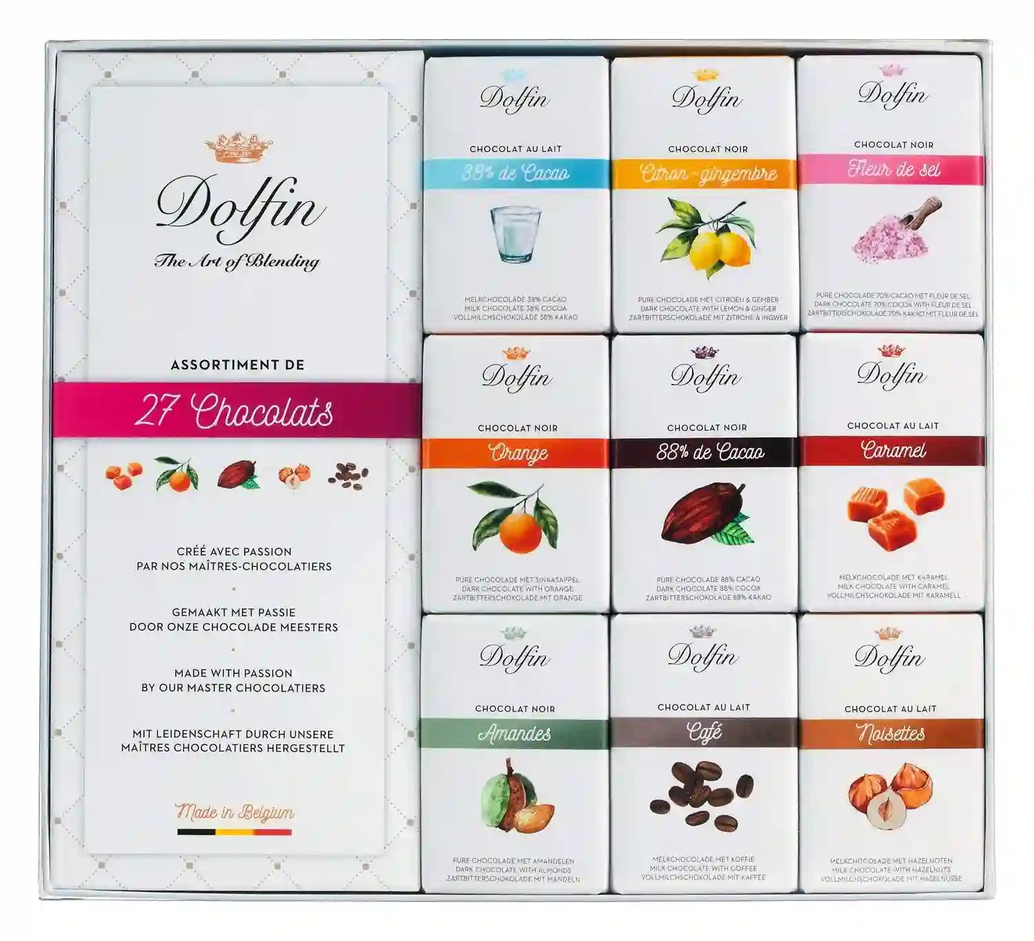 10x Dolfin Surtido de Chocolate 27 Unidades - Estuche 270 Gr.