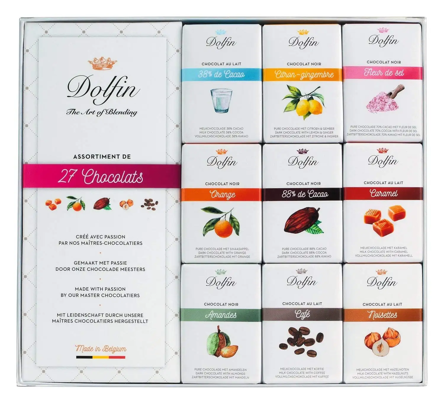 10x Dolfin Surtido de Chocolate 27 Unidades - Estuche 270 Gr.