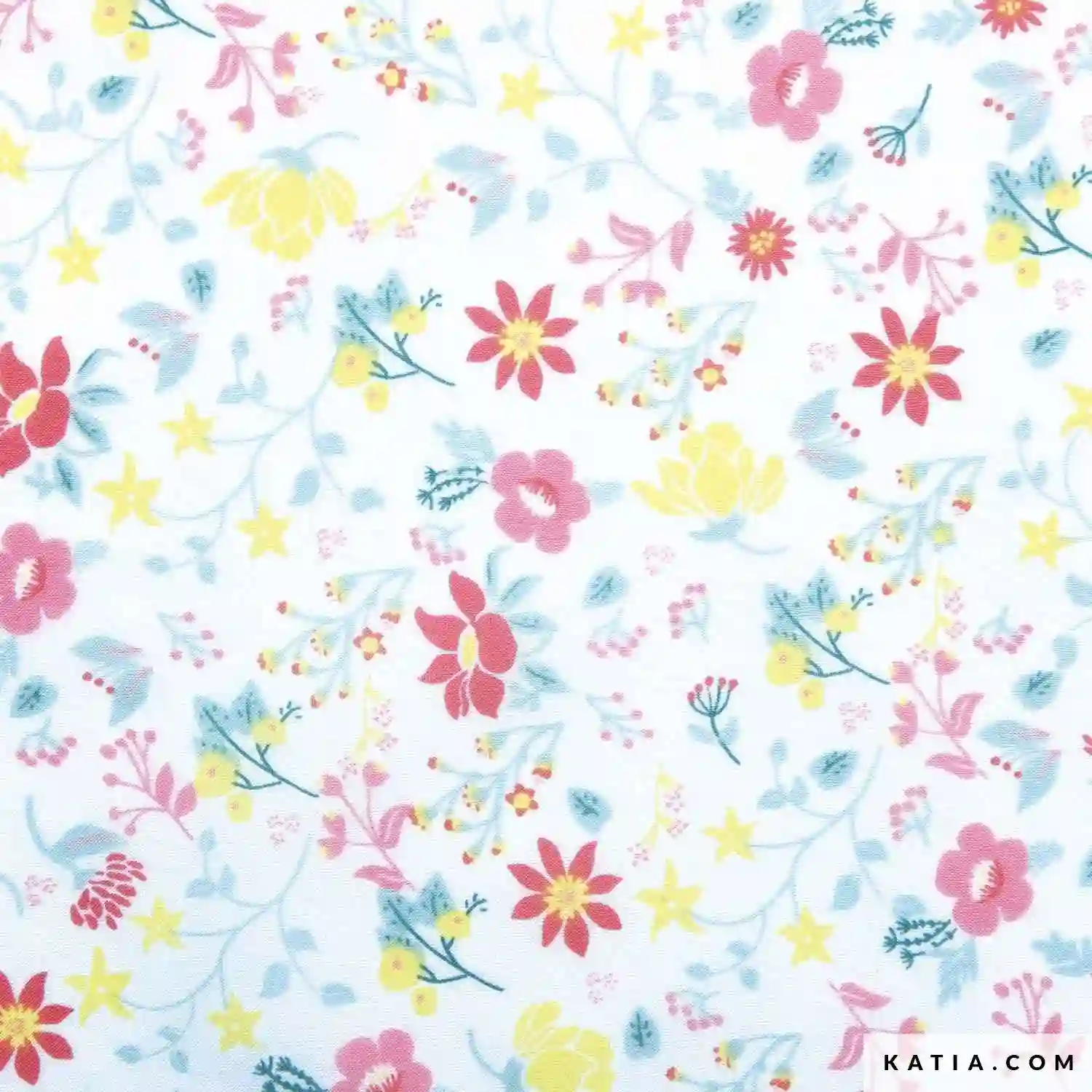Voile Estampado Flores impresa Tonos Amarillos y Rosa