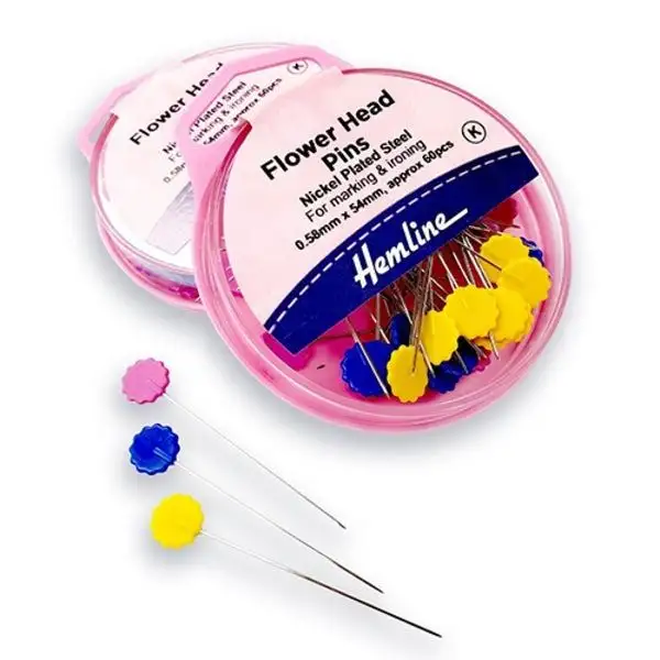 Alfileres de Patchwork cabeza de Flor plana