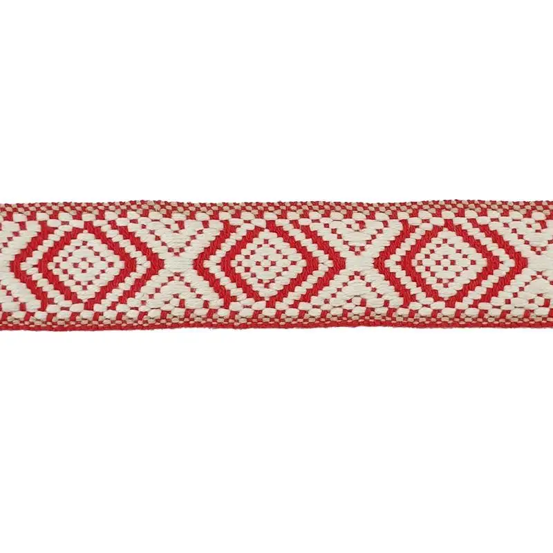 Cinta 30 mm Espiga Algodón Étnico Rojo