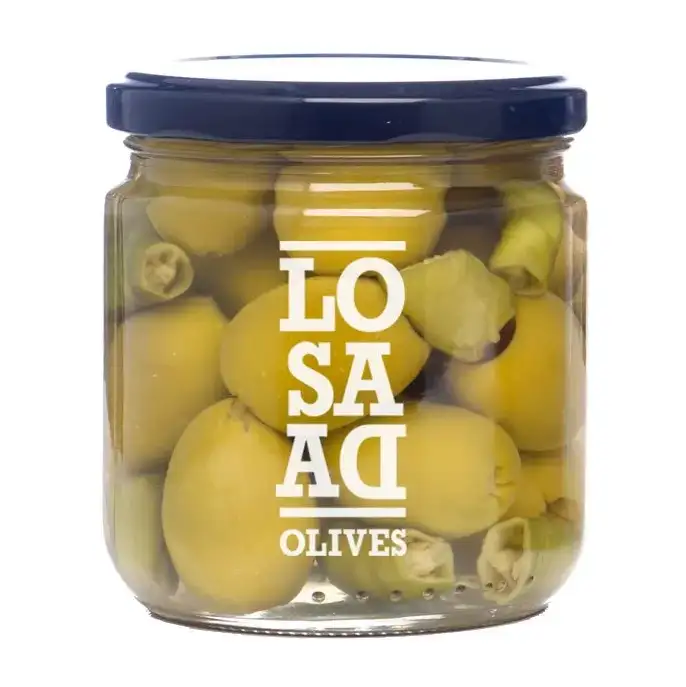 Aceitunas Losada Aceituna Gordal sin hueso Picante - Tarro 345 gr