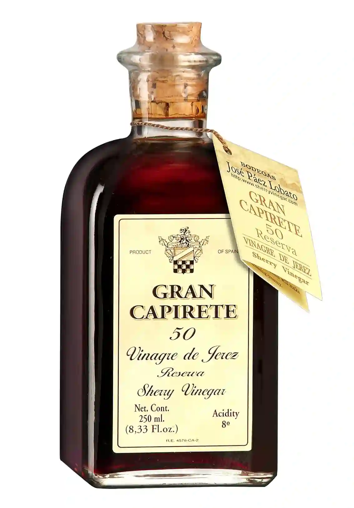 Gran Capirete 50 Vinagre de Jerez Reserva - Botella de Vidrio 250 ml